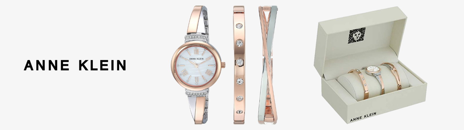 Anne Klein | Swarovski® crystals two-tone watch box set