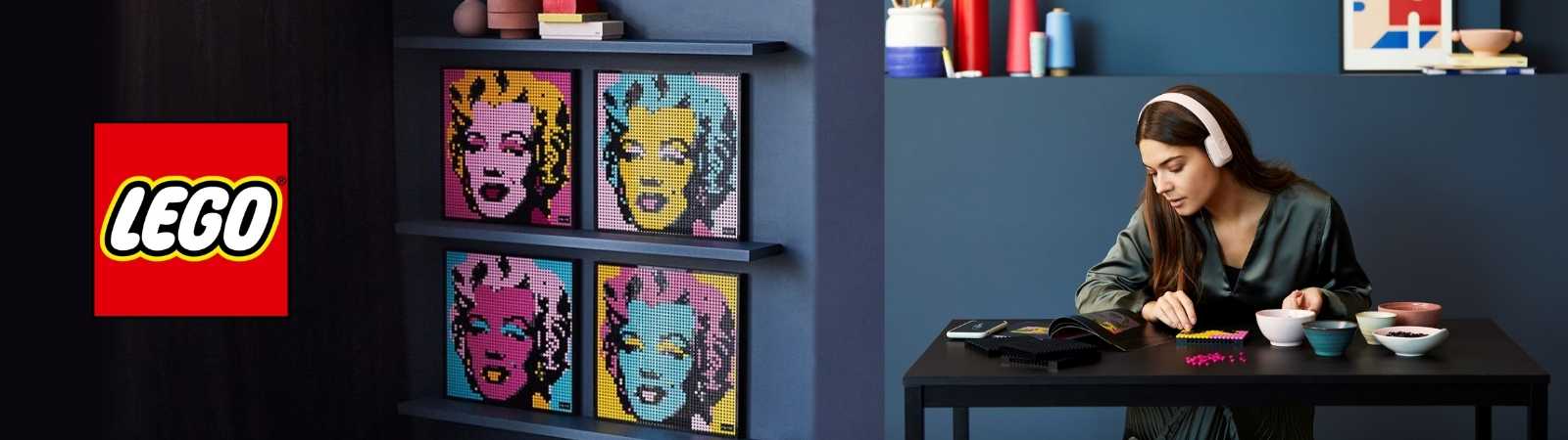 LEGO Art Presents Andy Warhol's Marilyn Monroe Collectible Canvas Art Set Building Kit for Adults